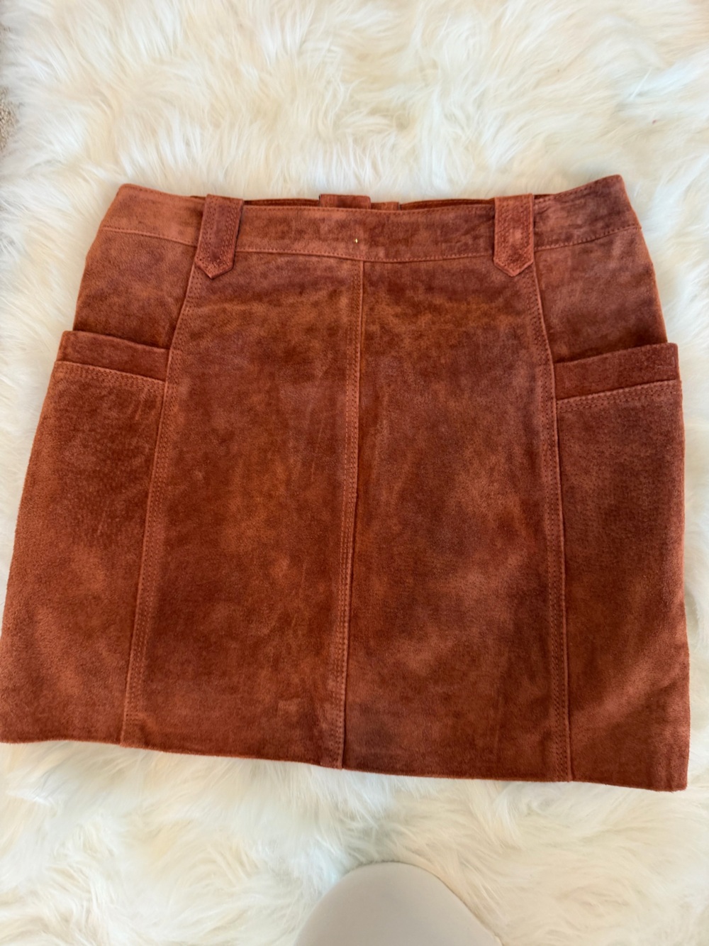 Blank NYC Rust Suede Button-Front Mini Skirt - Picture 6 of 6